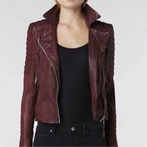 All Saints Leather Jacket Oxblood